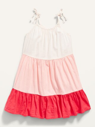 Sleeveless Color-Blocked Midi Swing Dress for Toddler Girls | Old Navy (US)