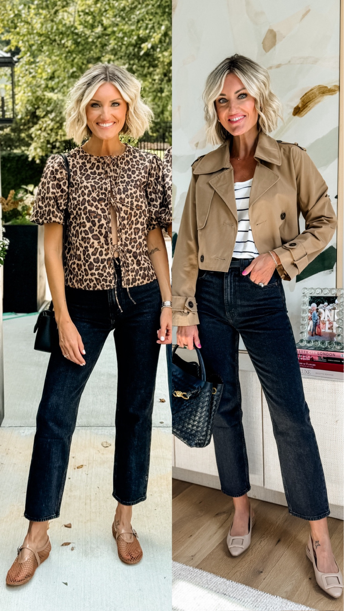 I’ve been loving these Abercrombie jeans recently! I have them in several washes and they are all great! Wearing XS/25! 


Loverly grey, black denim, tie front top, tank, trench coat, leopard print 

#LTKSeasonal #LTKStyleTip