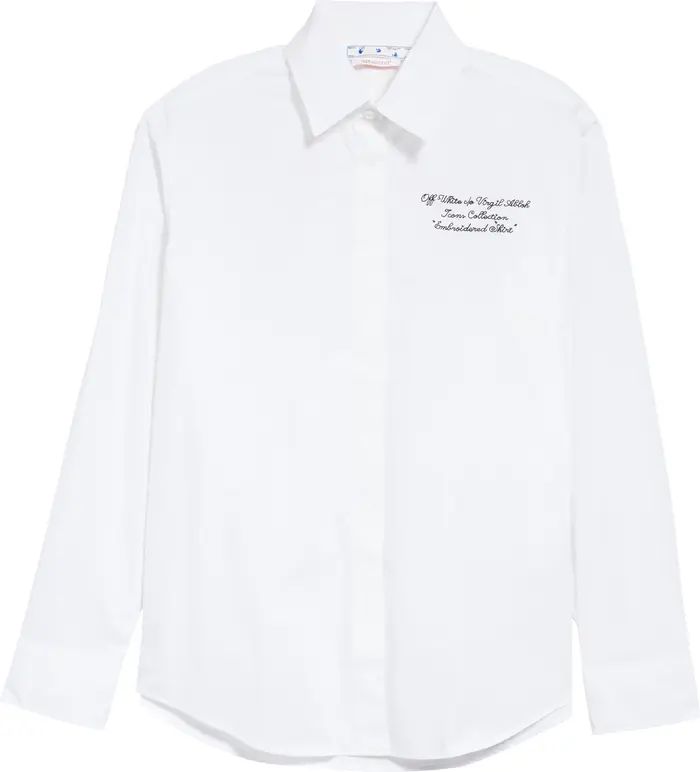 Embroidered Cotton Button-Up Shirt | Nordstrom