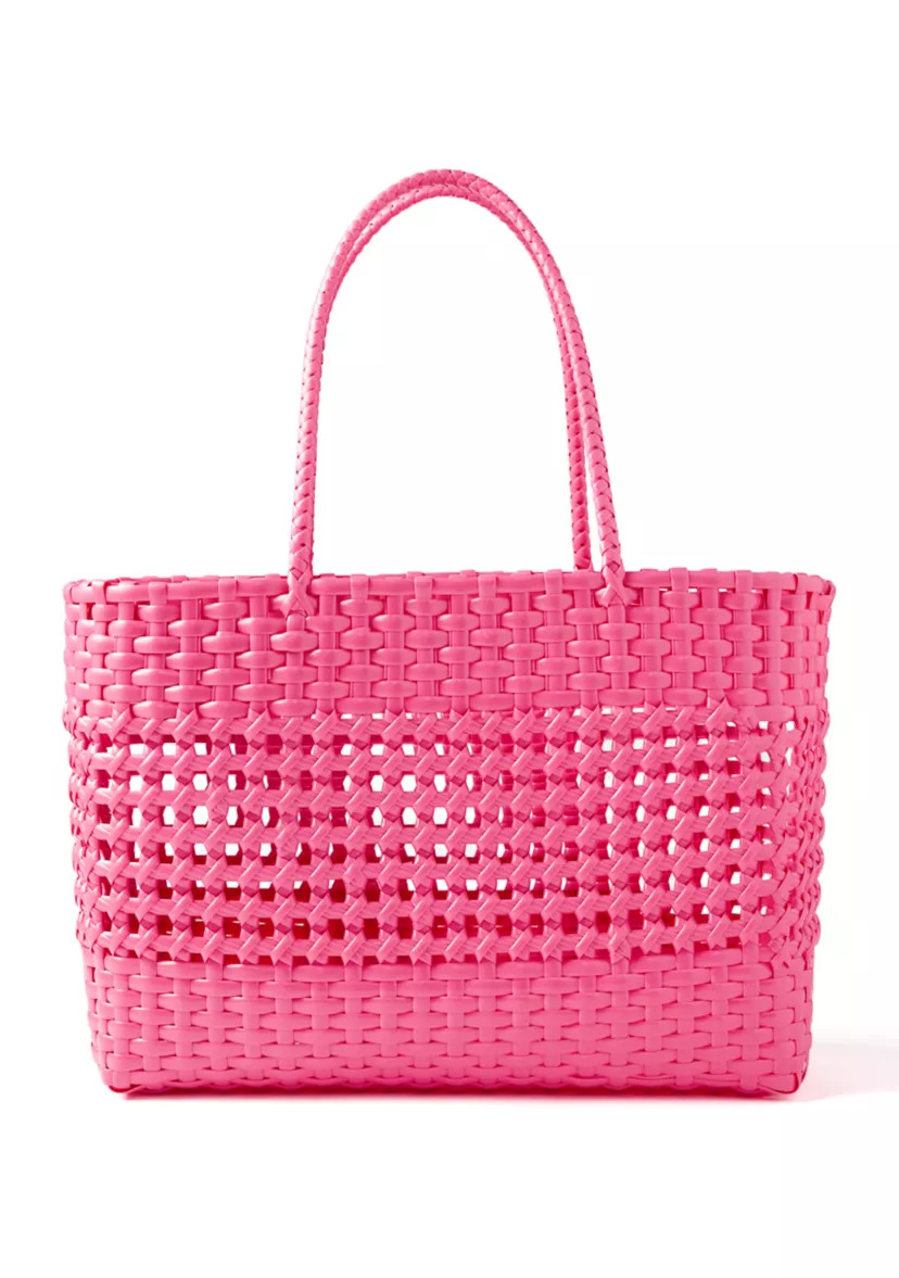 Woven Solid Color Beach Bag | Belk