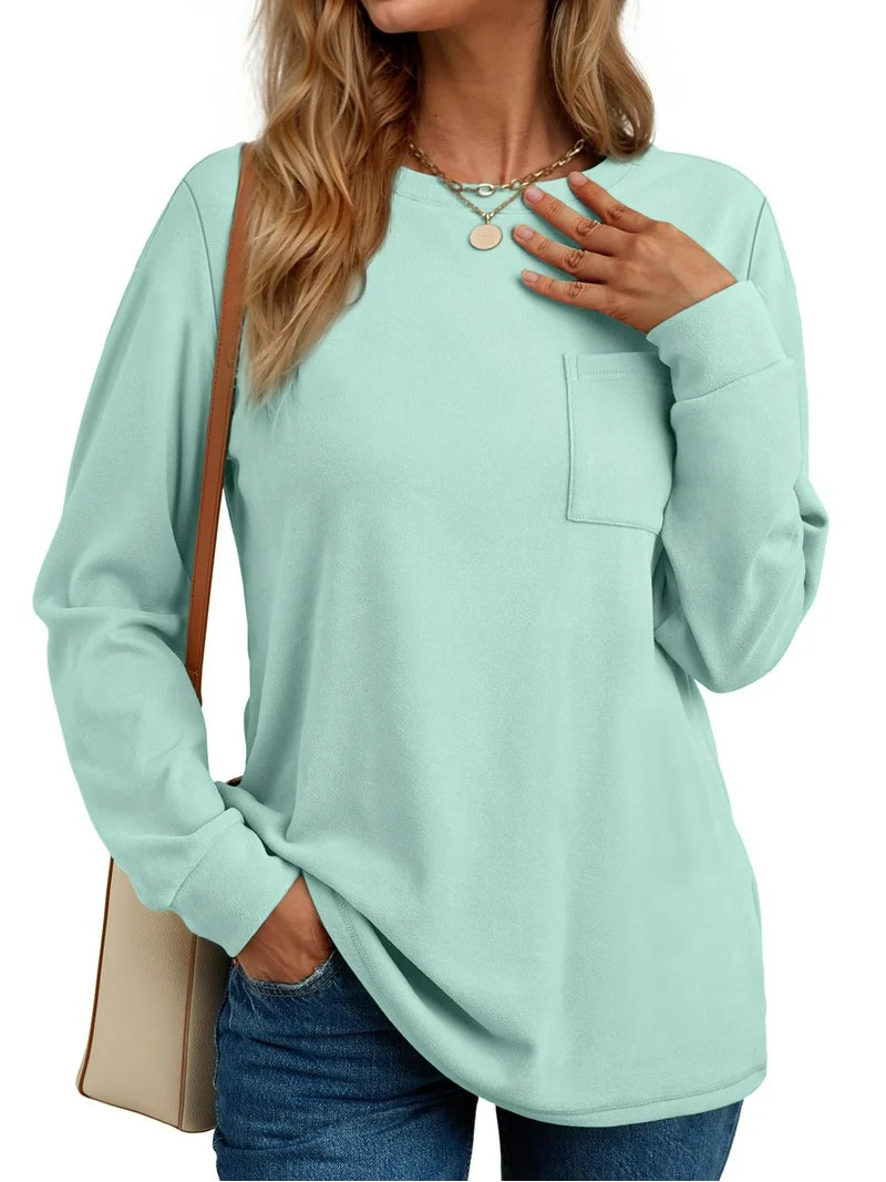 Fantaslook Crewneck Sweatshirts for Women Casual Long Sleeve Shirts Tunic Tops Pullover with Pock... | Walmart (US)
