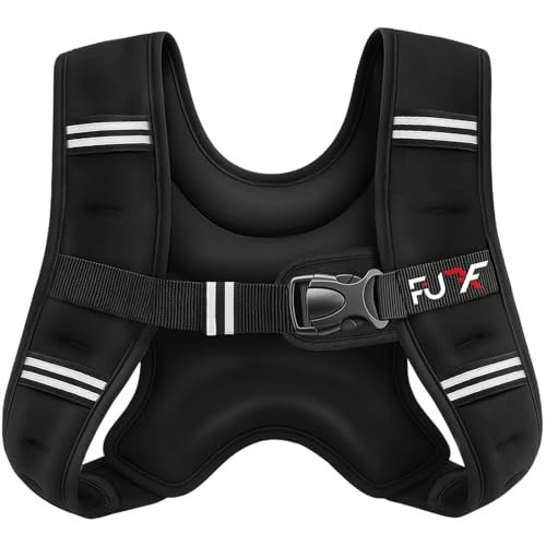 FUFF Weighted vest woman - 5lb/12lb/10lb/15lb/20lb/25lb/30lb Weights with Reflective Stripe, Weighted Vest for Men Women Strength Training Running Walking Jogging | Amazon (US)