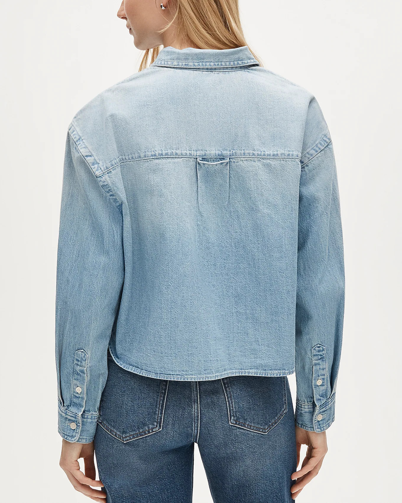 Étienne cropped button-up shirt in chambray | J. Crew US