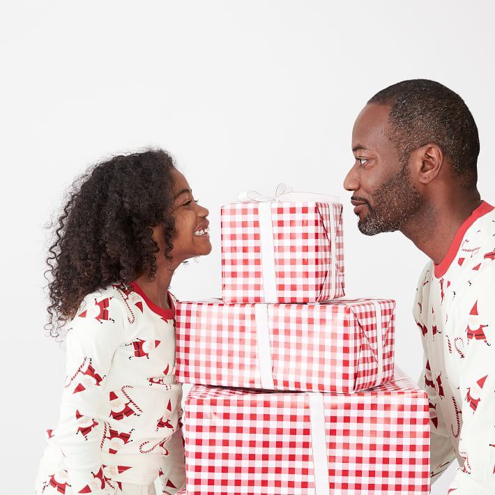 Organic Smiley Santa Pajamas - Adult | West Elm | West Elm (US)