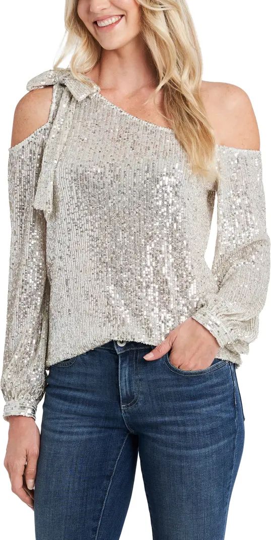 CeCe One-Shoulder Sequin Top | Nordstrom | Nordstrom