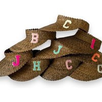 straw Visor With Initial Visor For Sun Beach Women's Caramel Black Handwoven Personalized Adult | Etsy (US)