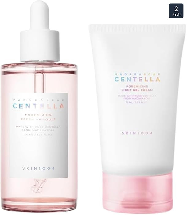 SKIN1004 Madagascar Centella Poremizing Fresh Ampoule 100ml and Poremizing Light Gel Cream 75ml B... | Amazon (US)
