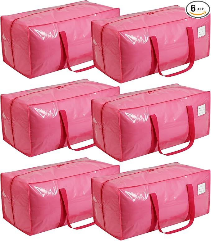 VTSVTS 6 Pack Extra Heavy Duty Large Moving Bags with Comfortable Handle & Strong Zipper,Storage ... | Amazon (US)