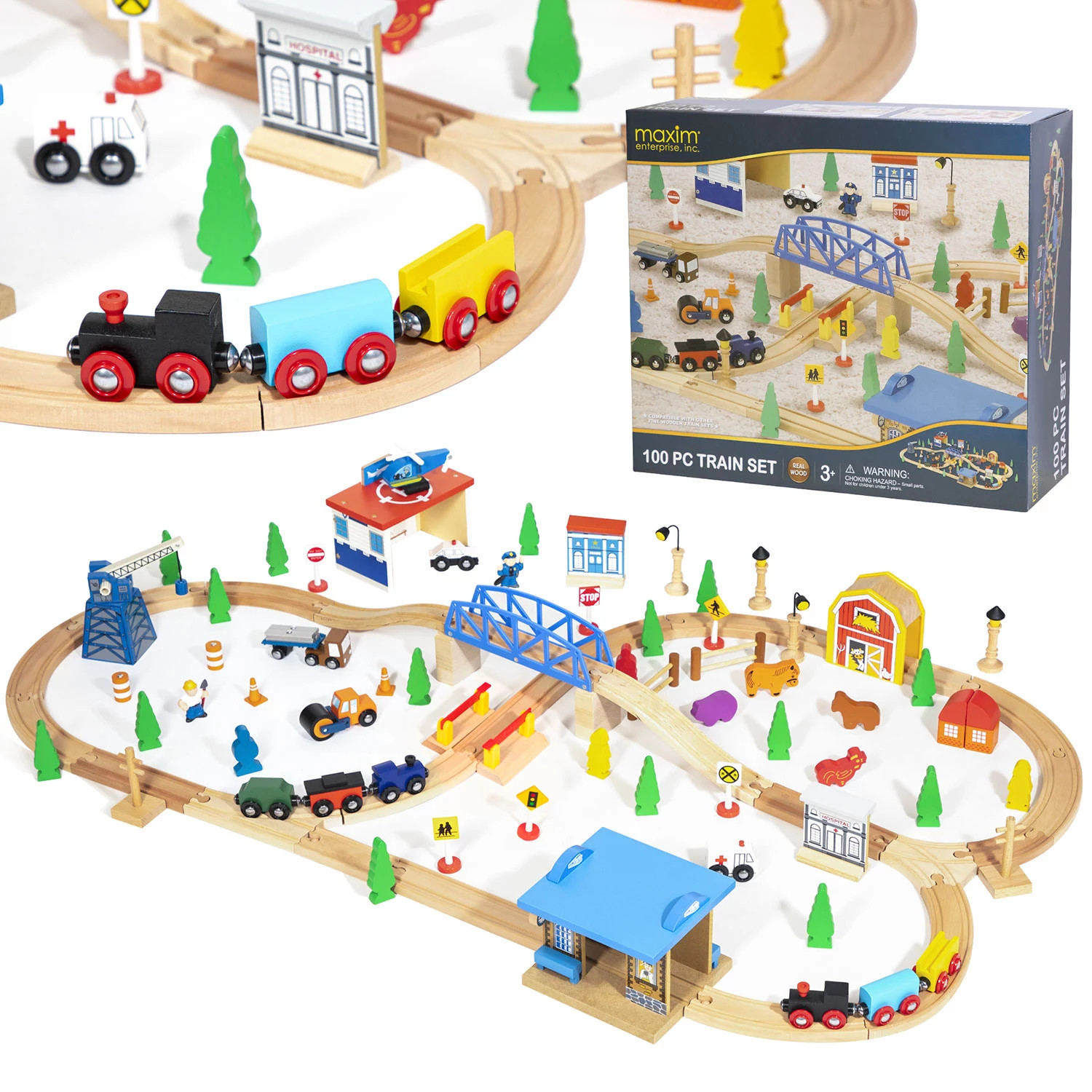 Maxim Enterprise Wooden Train Set, 100 pc. | Sam's Club