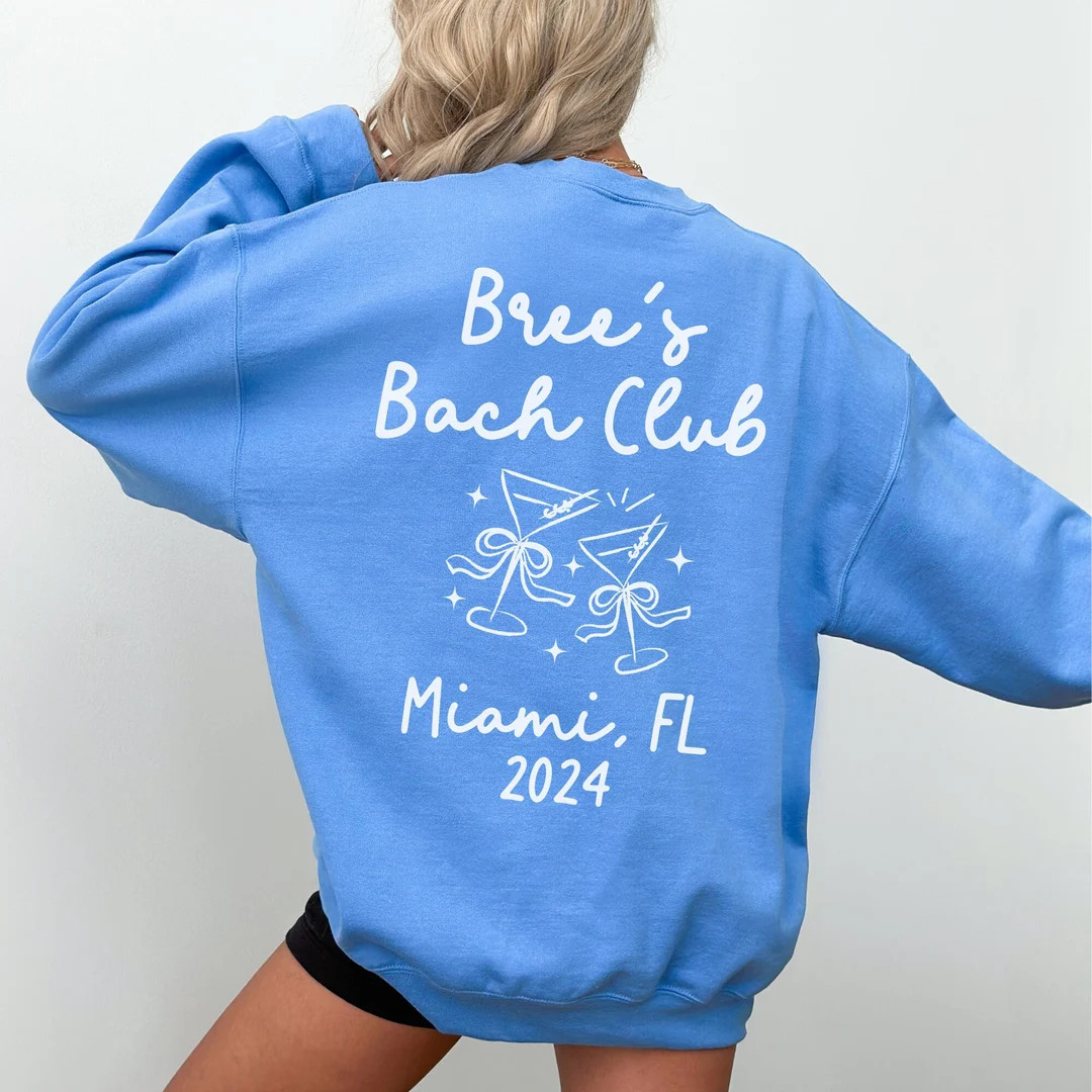 Custom Bachelorette Sweatshirts Luxury Bachelorette Merch Coquette Martini With Bow Personalized ... | Etsy (US)