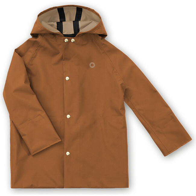 fairechild | Midi Raglan Sleeve Deep Pocket Rain Coat, Rust (Brown, Size 8-10Y) | Maisonette | Maisonette