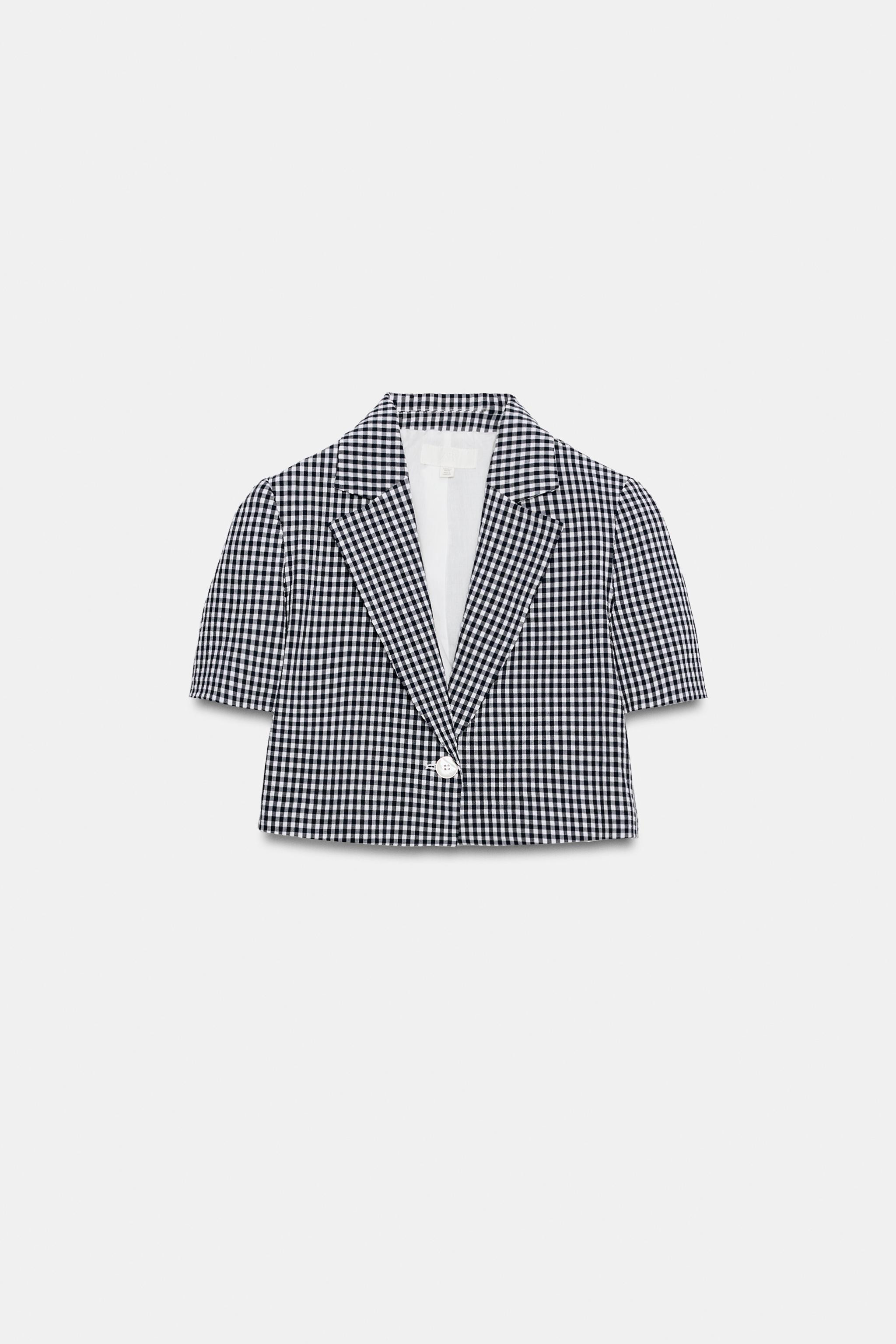 SHORT GINGHAM BLAZER | Zara UK