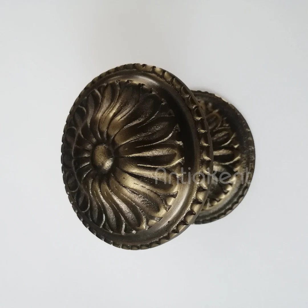 Sunflower Door Knob, Dummy Door Knob 2.95, Vintage Style Door Knob, Antique Brass Handmade Door P... | Etsy (US)