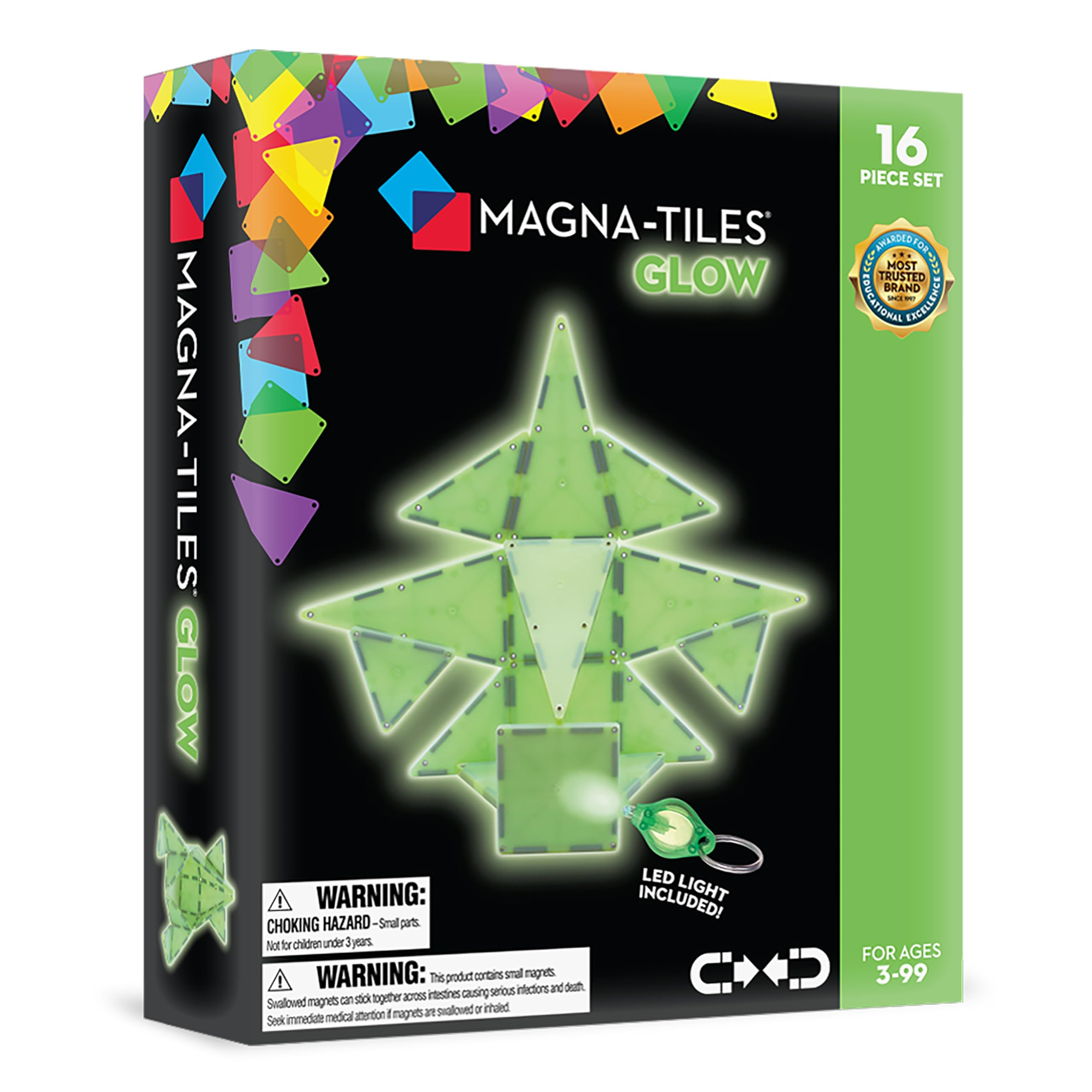 MAGNA-TILES Glow 16-Piece Magnetic Construction Set, The ORIGINAL Magnetic Building Brand | Amazon (US)