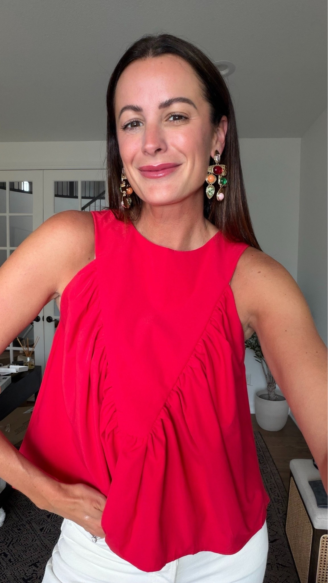 This red sleeveless top is so cute and looks just like the one from Anthro! Comes in so many colors and on sale now!

#LTKootd #LTKSaleAlert #LTKTall