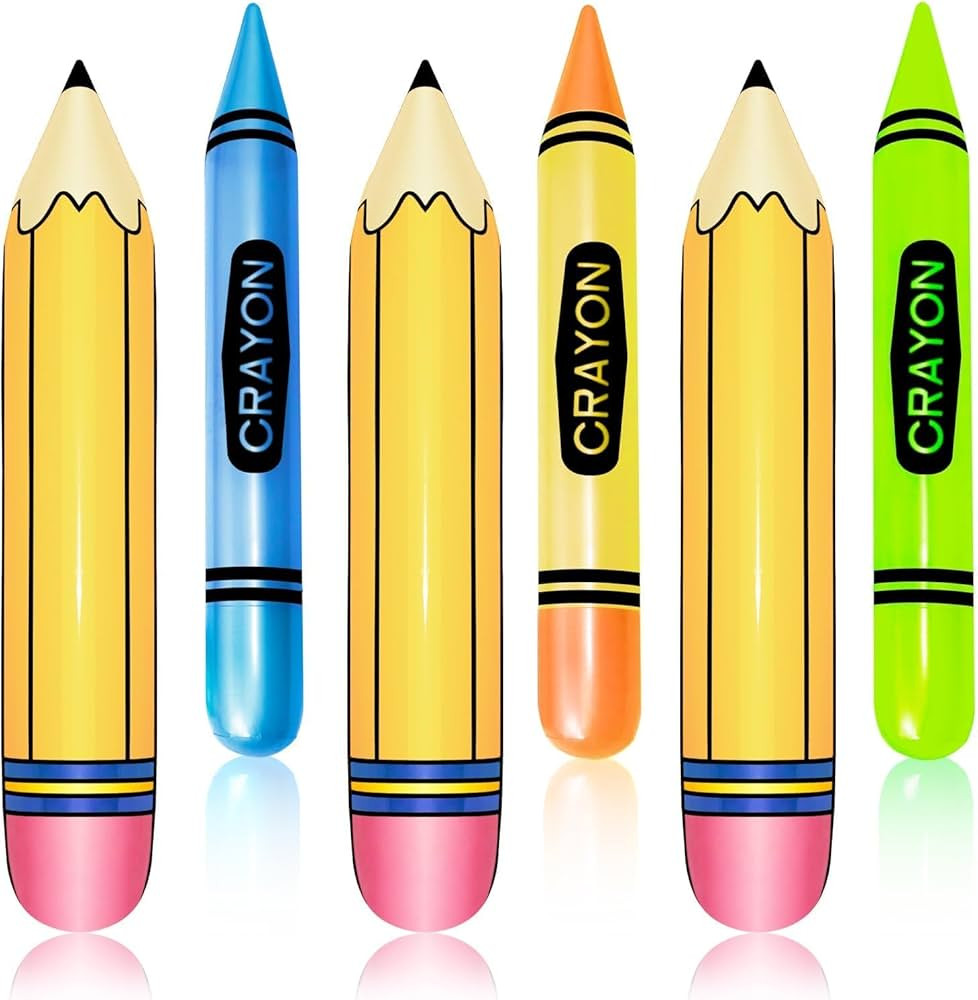 6 Pieces Inflatable Crayon Pencil Balloon Set Multicolor Back to School Party School Decoration f... | Amazon (US)