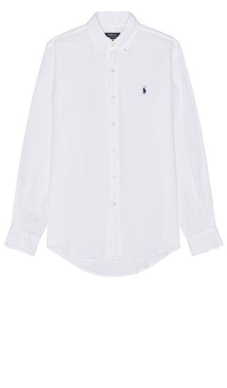 Long Sleeve Linen Shirt in White | Revolve Clothing (Global)