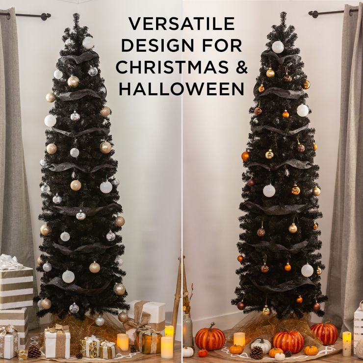Best Choice Products Black Artificial Holiday Christmas Pencil Tree w/ Metal Base | Target