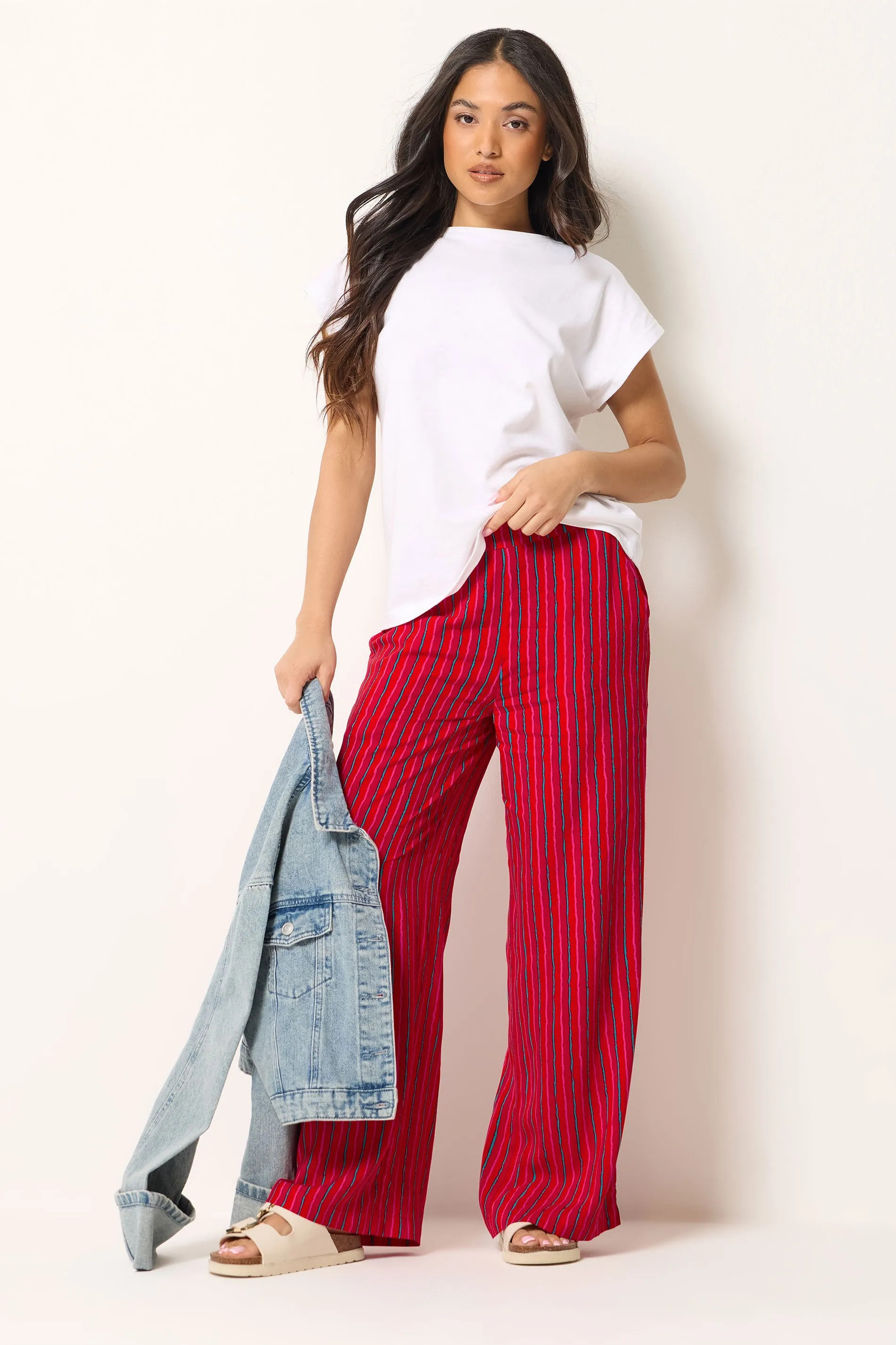 Red PixieGirl Petite Stripe Wide Leg Trousers | Debenhams | Debenhams UK