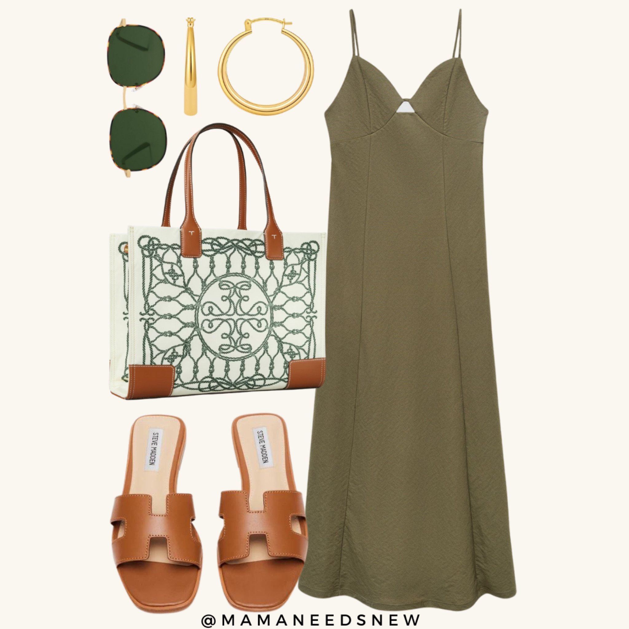 Summer look featuring a khaki flowy maxi dress 🫶🏼

#LTKFindsUnder100 #LTKSaleAlert #LTKSummerSales