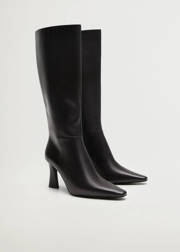 Heel leather boot | MANGO (US)