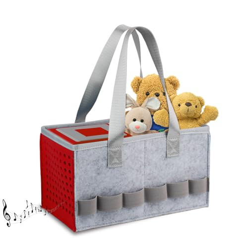 Carrying Case for Toniebox Tonies Starter Set & Audio Player Felt Cloth Portable Storage Bag Kids Travel Toy Organizer Tote Bags Handbag (Red) | Amazon (US)