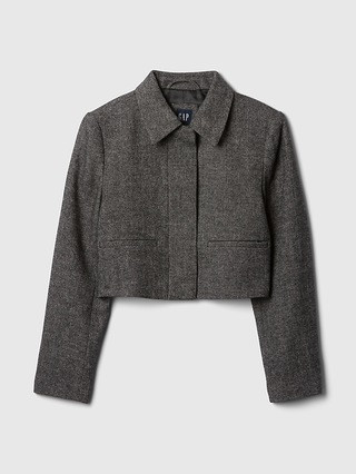 Cropped Herringbone Jacket | Gap (US)