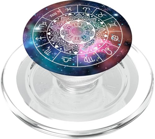 Zodiac Signs Astrology Wheel with Mandala, Zodiac Sign PopSockets PopGrip for MagSafe | Amazon (US)