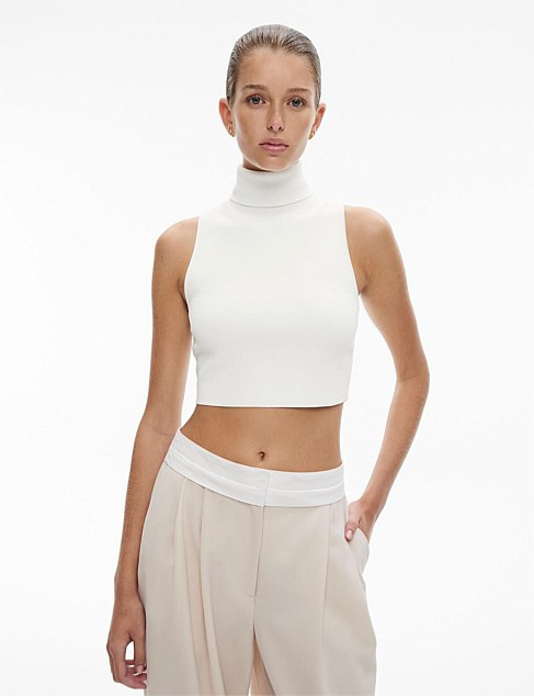 Crop High Neck Knit | David Jones (Australia & New Zealand)