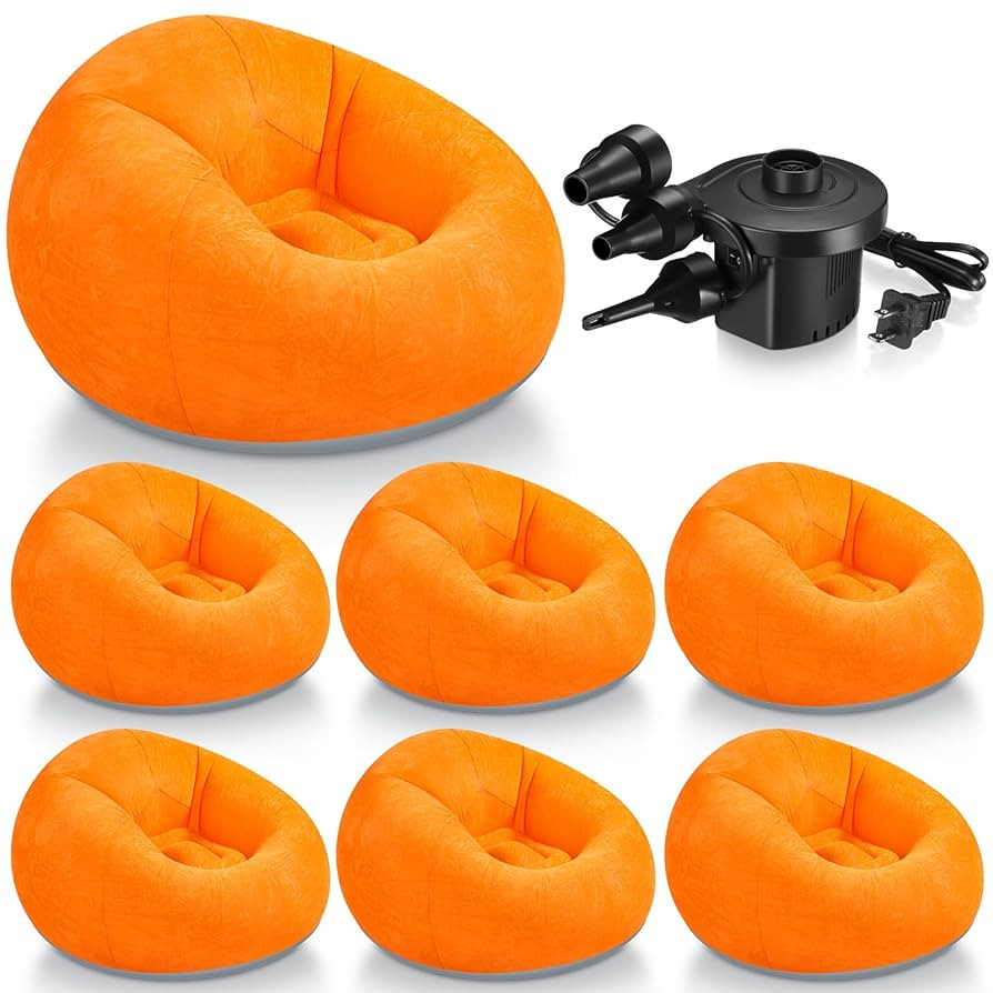Realspring 6 Pcs Bean Bag Chairs for Adults Inflatable Chairs with Electric Air Pump,Blow up Couc... | Amazon (US)