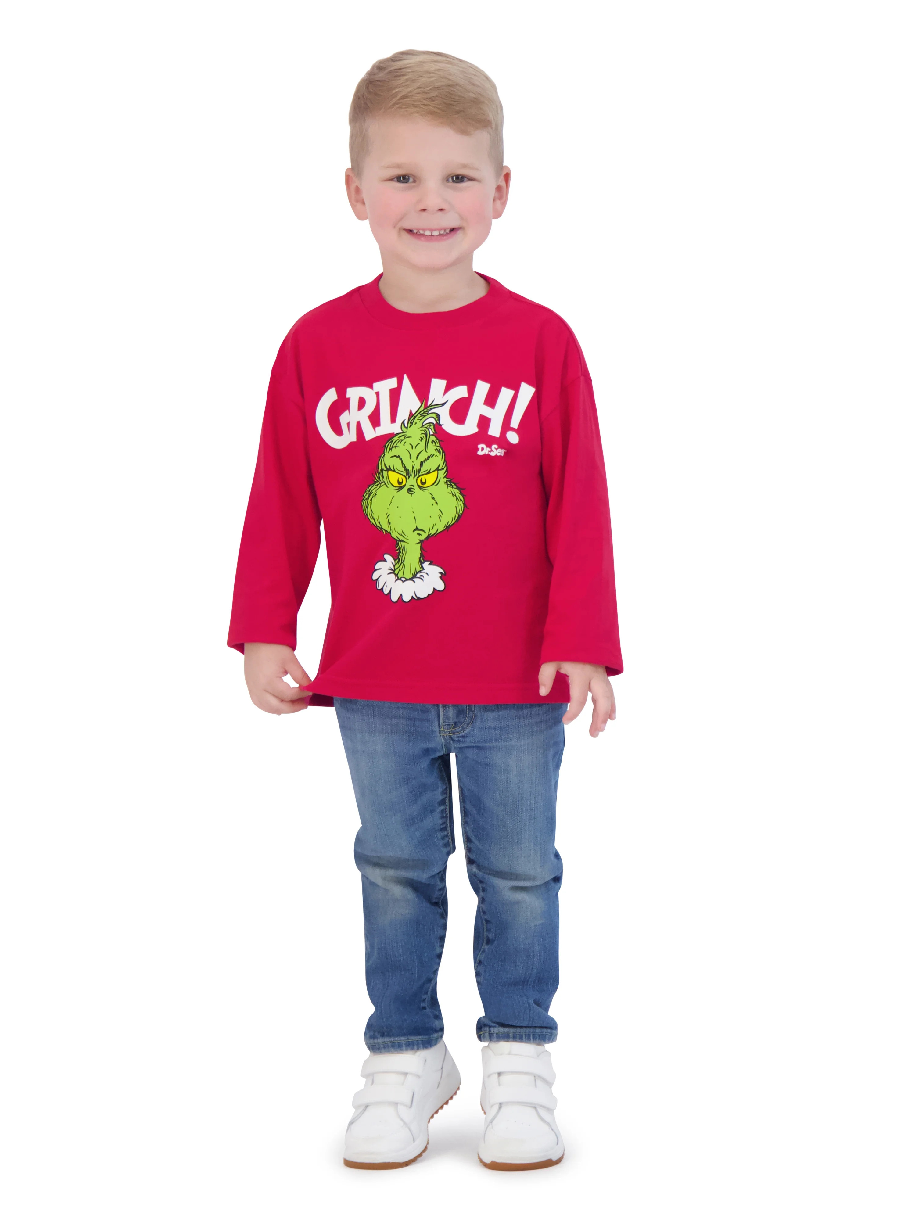 Dr. Seuss' The Grinch Christmas Toddler Unisex Long Sleeve T-Shirt, Sizes 2T-5T | Walmart (US)