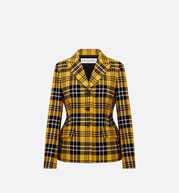 Yellow and Black Check'n'Dior Wool Twill | Dior Couture
