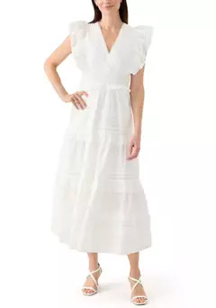 Philosophy Women's Flutter Sleeve V-Neck Tiered Dress | Belk