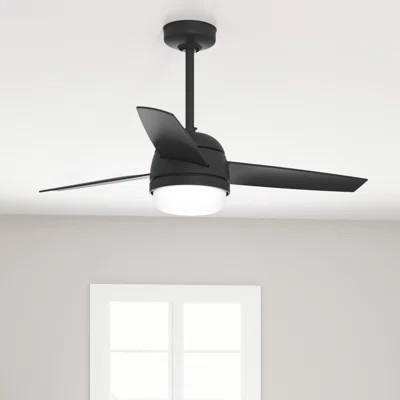 48" Midtown 3 - Blade Standard Ceiling Fan with Remote Control and Light Kit Included | Wayfair North America