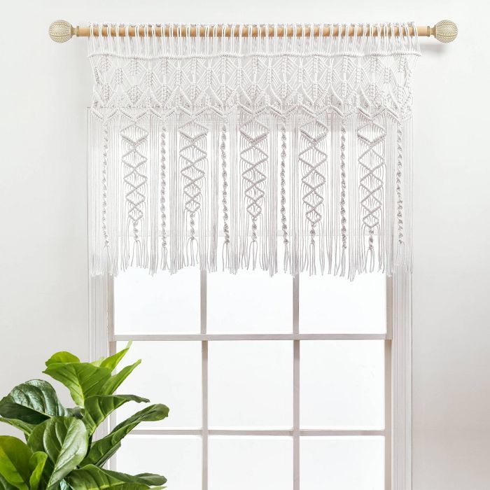 30"x40" Boho Macrame Textured Cotton Window Valance - Lush Décor | Target