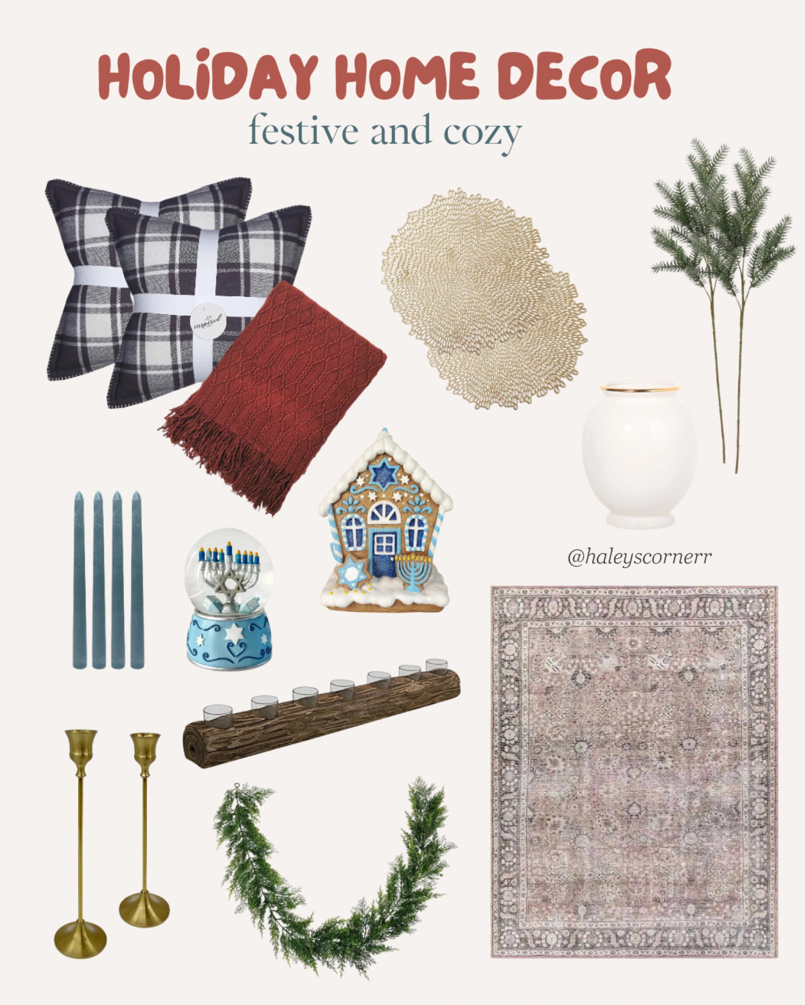 festive holiday home decor for Christmas and Hanukah! 

#LTKhome #LTKfindsunder50 #LTKSeasonal