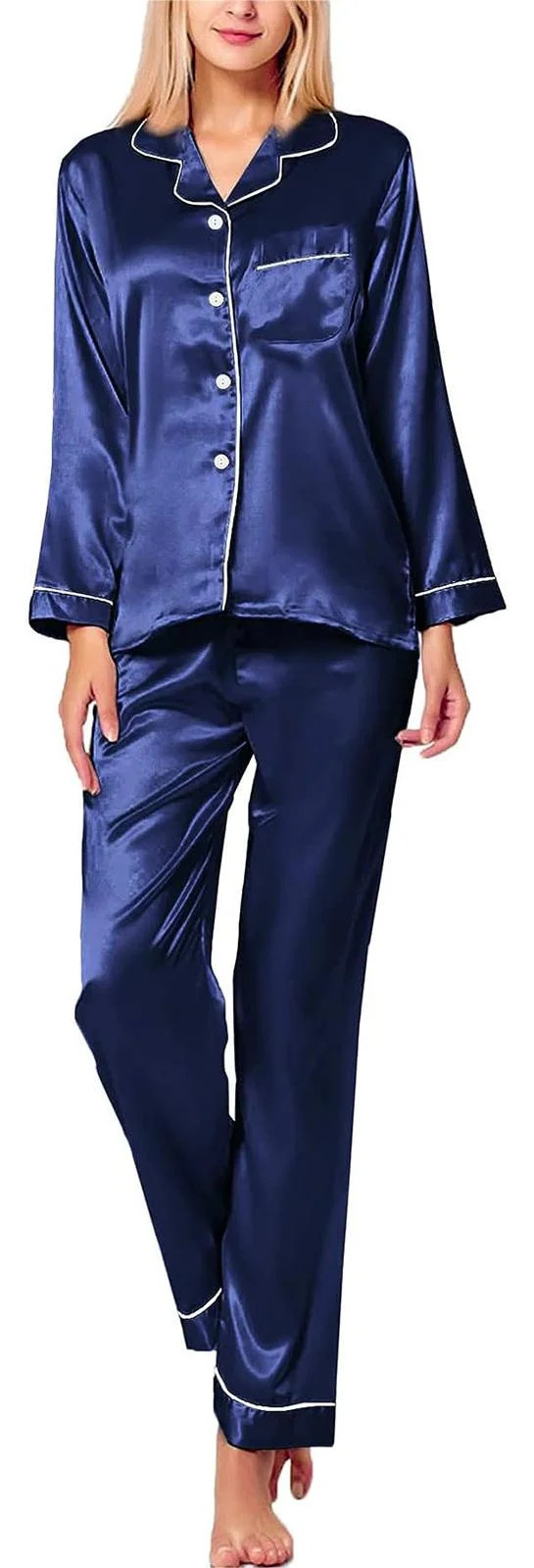 Pijamas de Satén de Seda para Mujer, Conjuntos de Pijama PUTUO de 2 Pzas para Mujer, Pijamas Sua... | Walmart (US)