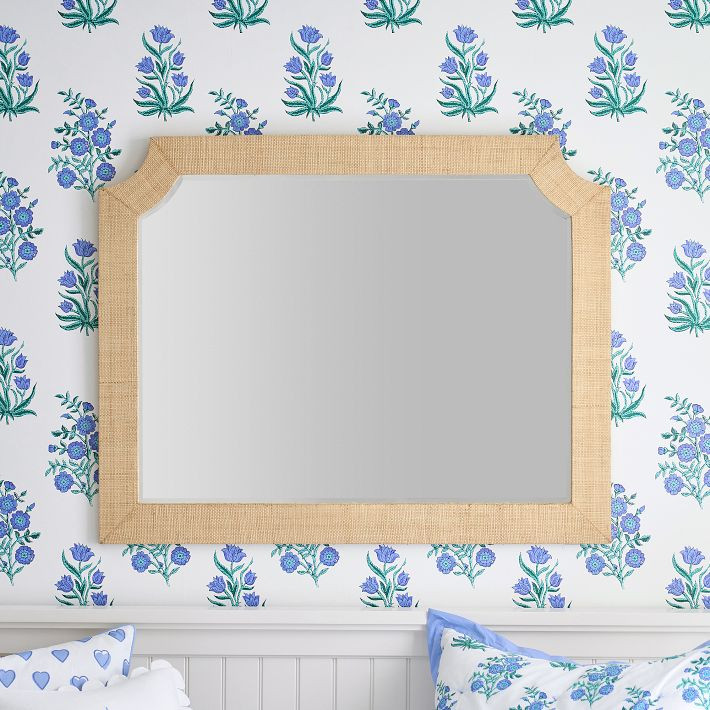 Cleo Grass Cloth Mirror (40"x32") | Pottery Barn Teen