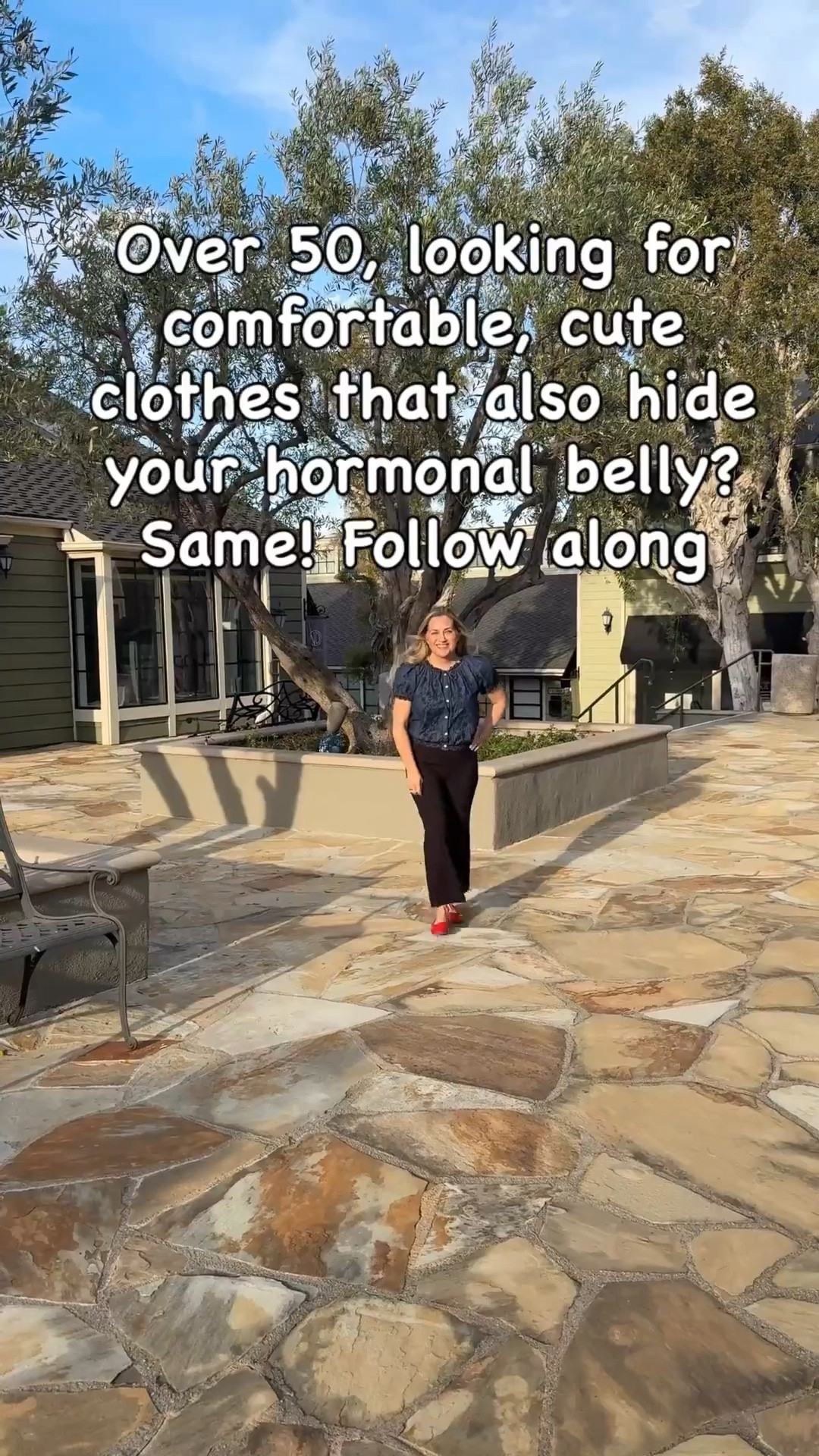 When you’re dealing with menopausal weight, it can be hard to get ready for date night. Instead of trying to squeeze into the outfits I might have worn in the past, I shifted to tummy flattering clothes.  Even though these pants look like they are showing a lot and might look tight, they don’t feel tight at all, and they really camouflage the tummy area.  These pants come in petite, regular & tall  

#LTKOver40 #LTKootd #LTKPetite