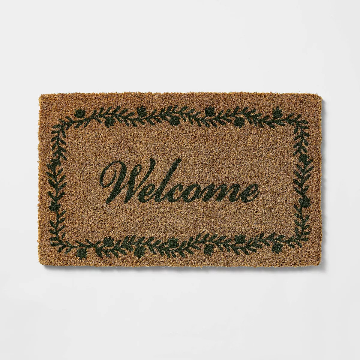 18"x30" 'Welcome' Green Foliage Border Coir Doormat - Threshold designed with Studio McGee | Target