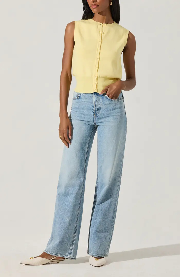 ASTR the Label Cotton Button-Up Sweater Vest | Nordstrom | Nordstrom