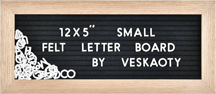 Small Felt Letter Board with 374 Letters, Numbers & Symbols - 12 x 5 inch Mini Changeable Message... | Amazon (US)