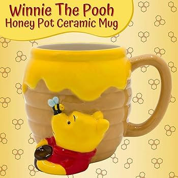 Silver Buffalo Winnie the Pooh Honey "Hunny" Pot Ceramic 3D Sculpted Coffee Mug, 23 Ounces | Amazon (US)