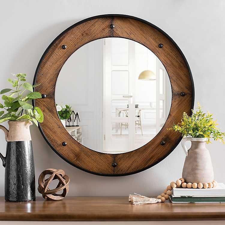 Natural Wood Round Mirror | Kirkland's Home