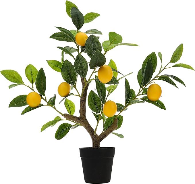20" Artificial Yellow Lemon Tree Fake House Green Plant Fruits Decoration with Plastic Pot Realis... | Amazon (US)