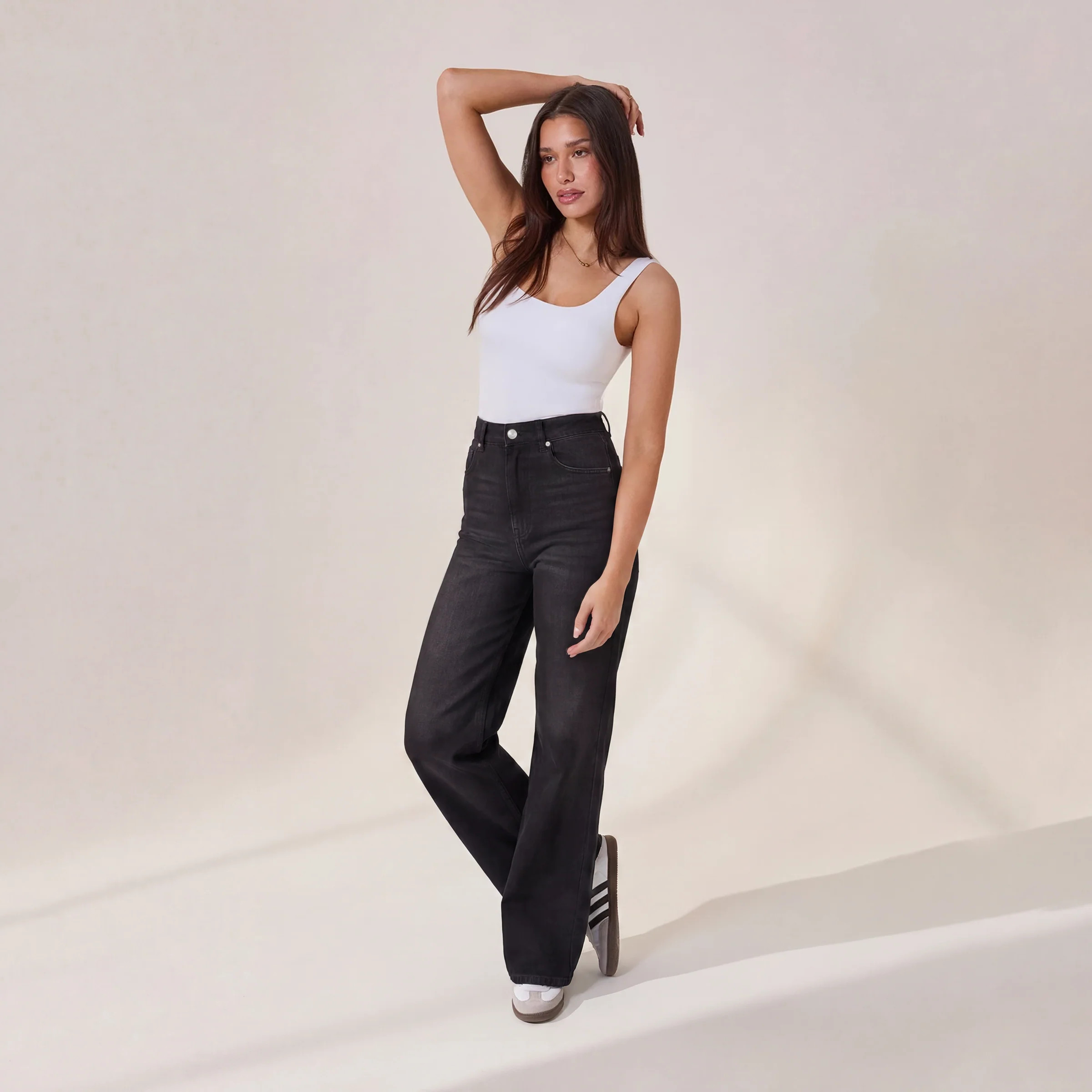 Wide Leg Jeans - Washed Black | LOVALL