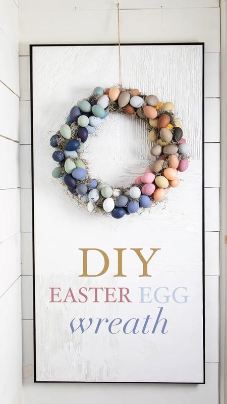Hot glue painted plastic eggs all of the wreath form for a beautiful spring home decor piece! Fill in the gaps with Spanish moss and hang from twine or ribbon! 

#LTKhome #LTKfindsunder50 #LTKSeasonal