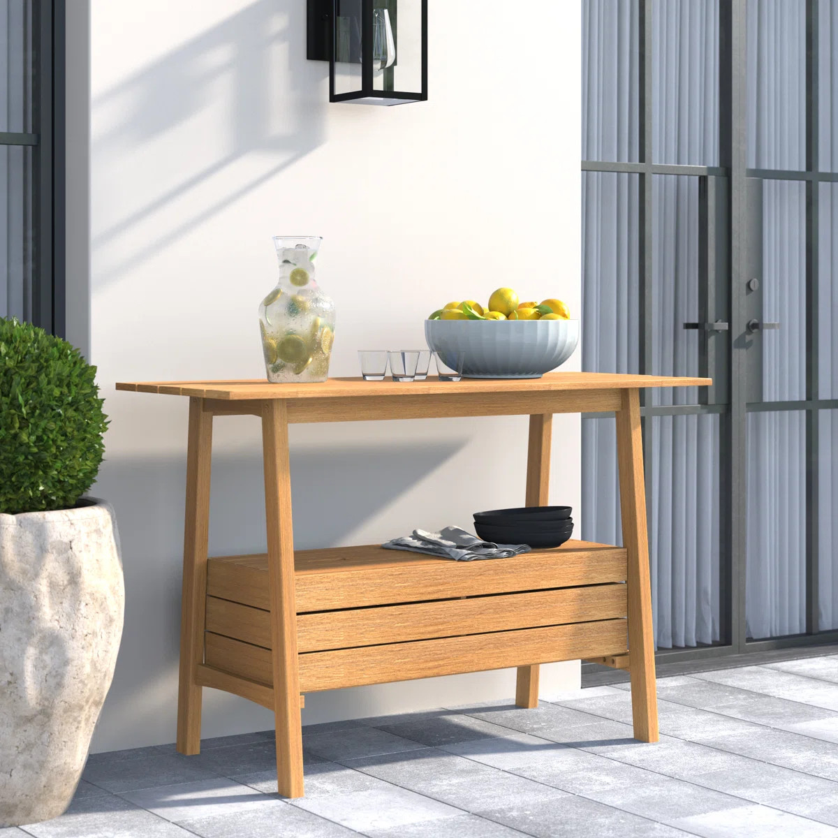 Armenta Rectangular Eucalyptus Outdoor Buffet & Console Table , 48'' in. W 20'' in. D | Wayfair North America