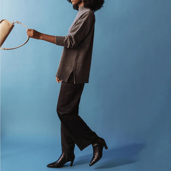 The Retreat ReSpun Mockneck Melange Grey | Poppy Barley