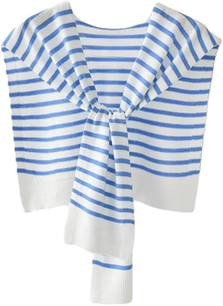 Womens Striped Pashmina Shawls and Wraps Knitted Sweater Casual Shawl Wraps Scarf Cardigan Cape C... | Amazon (US)